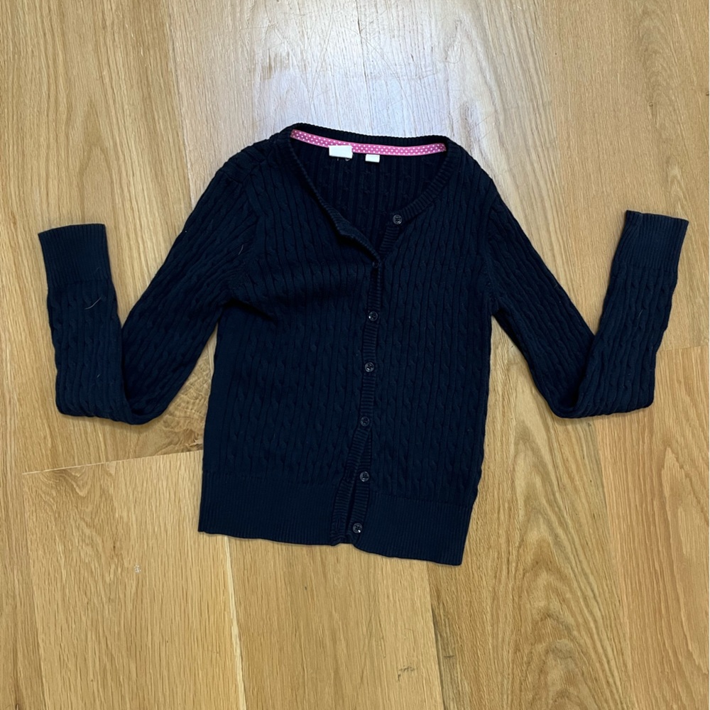 Gap girls Navy blue cable cardigan. Size M.